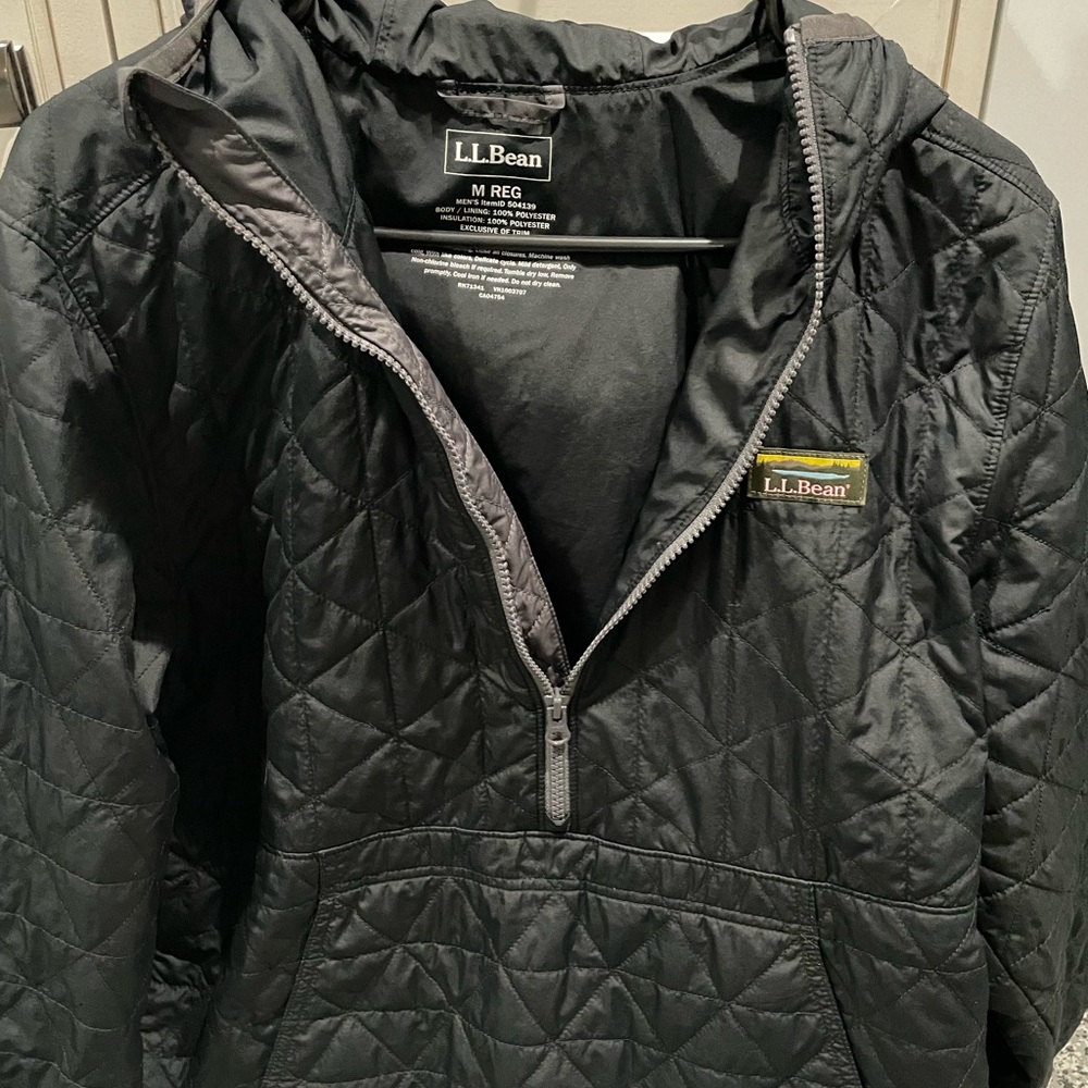 L.L. Bean Black Quilted Pullover - Picture 3 of 5